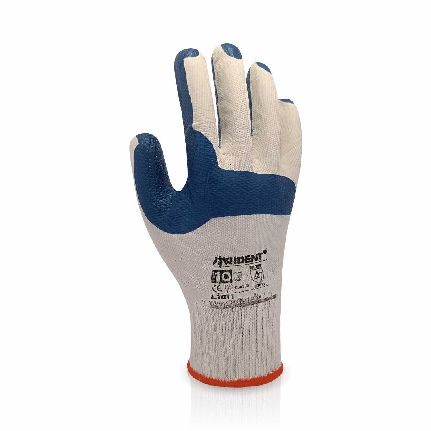 Рукавички трикотажні з рифленим латексним покриттям TRIDENT арт 1011